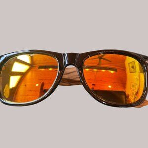 Woodies Sunglasses Polarized Mirror Lenses for Men & Women - Beach Zebra Wood